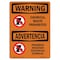 Signmission Safety Sign, OSHA WARNING, 10" Height, 14" Width, Chemical Waste Prohibited Bilingual, Landscape OS-WS-D-1014-L-12518 - alternate 1